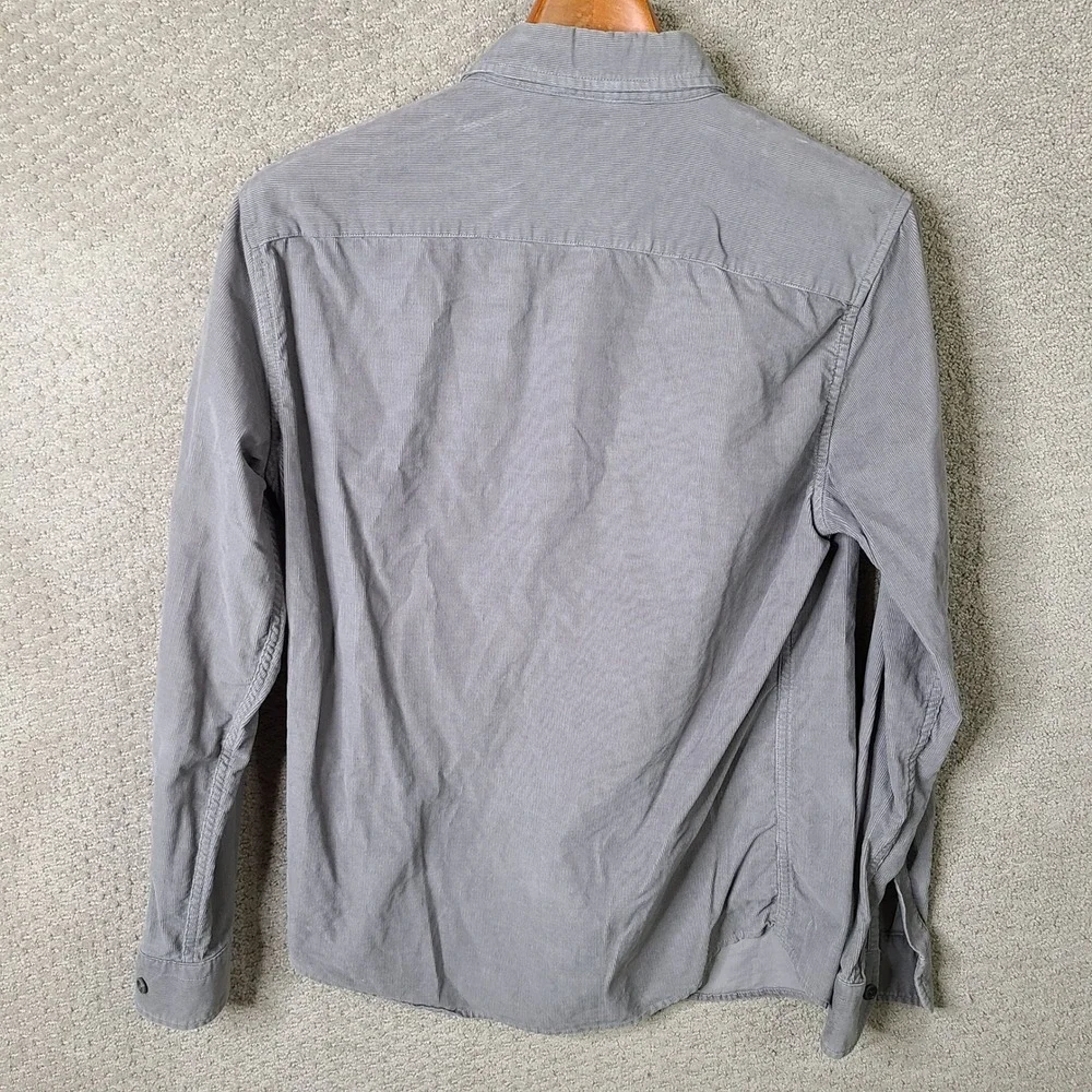 Banana Republic Shirt Men Small Gray Corduroy Slim Fit Button Down Casual Cotton